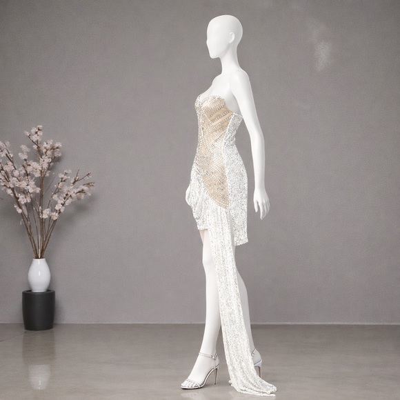 Banjul Strapless Crystal & Sequin Dress - Picture 7 of 16